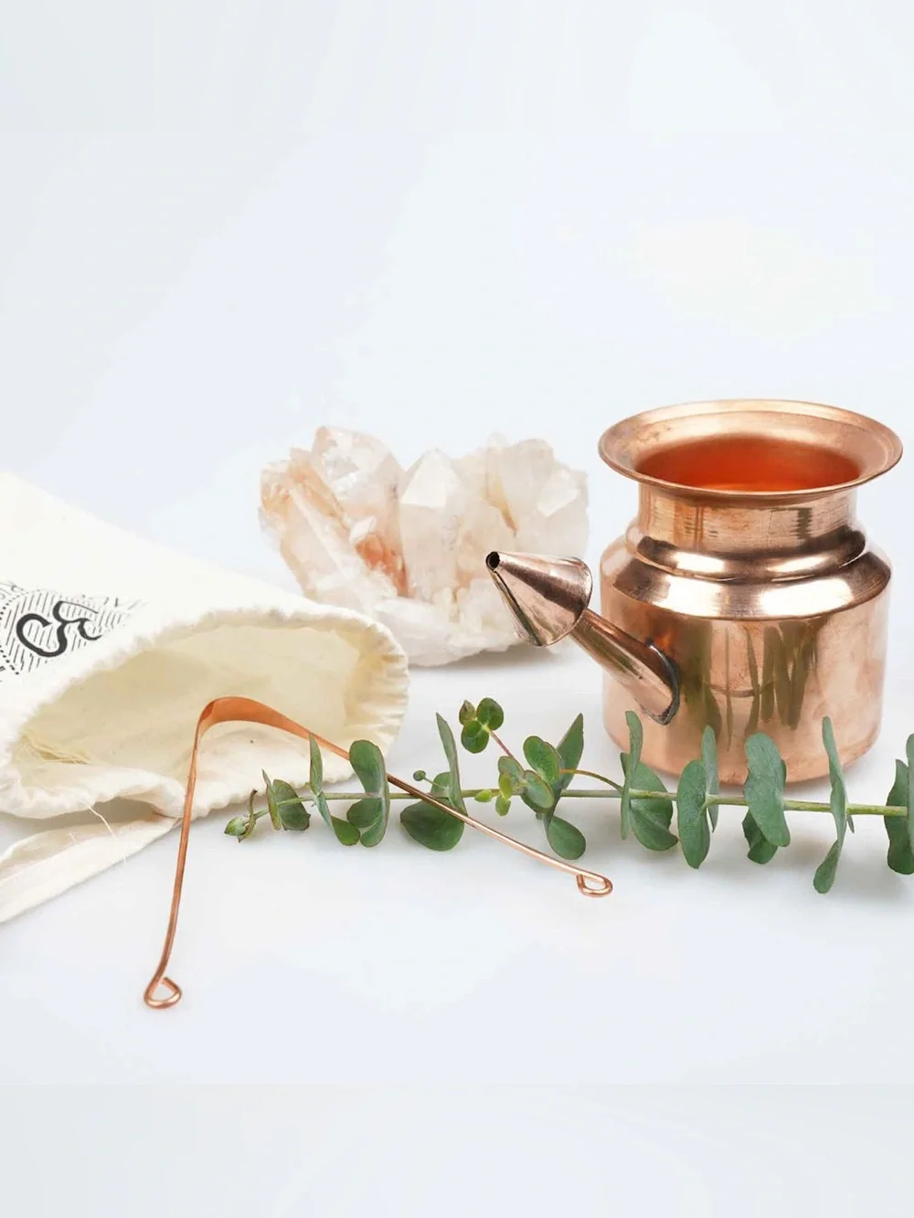 Copper Tongue Scraper · Dinacharya · Handmade · Mantra Shreem · Living Ritual